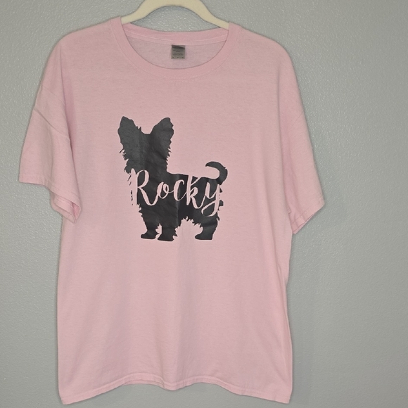 Gildan Tops - Gildan Pink and Black French Bulldog Tank Top